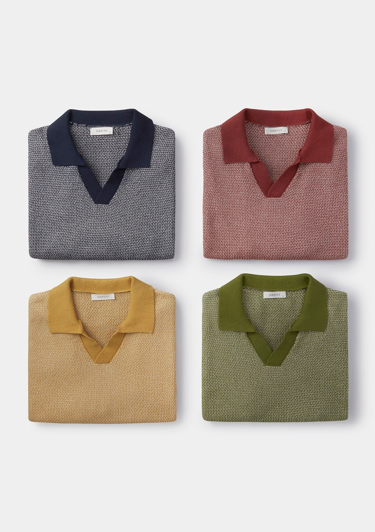 Green Melange Knit Resort Polo, Polo Shirts - SIRPLUS