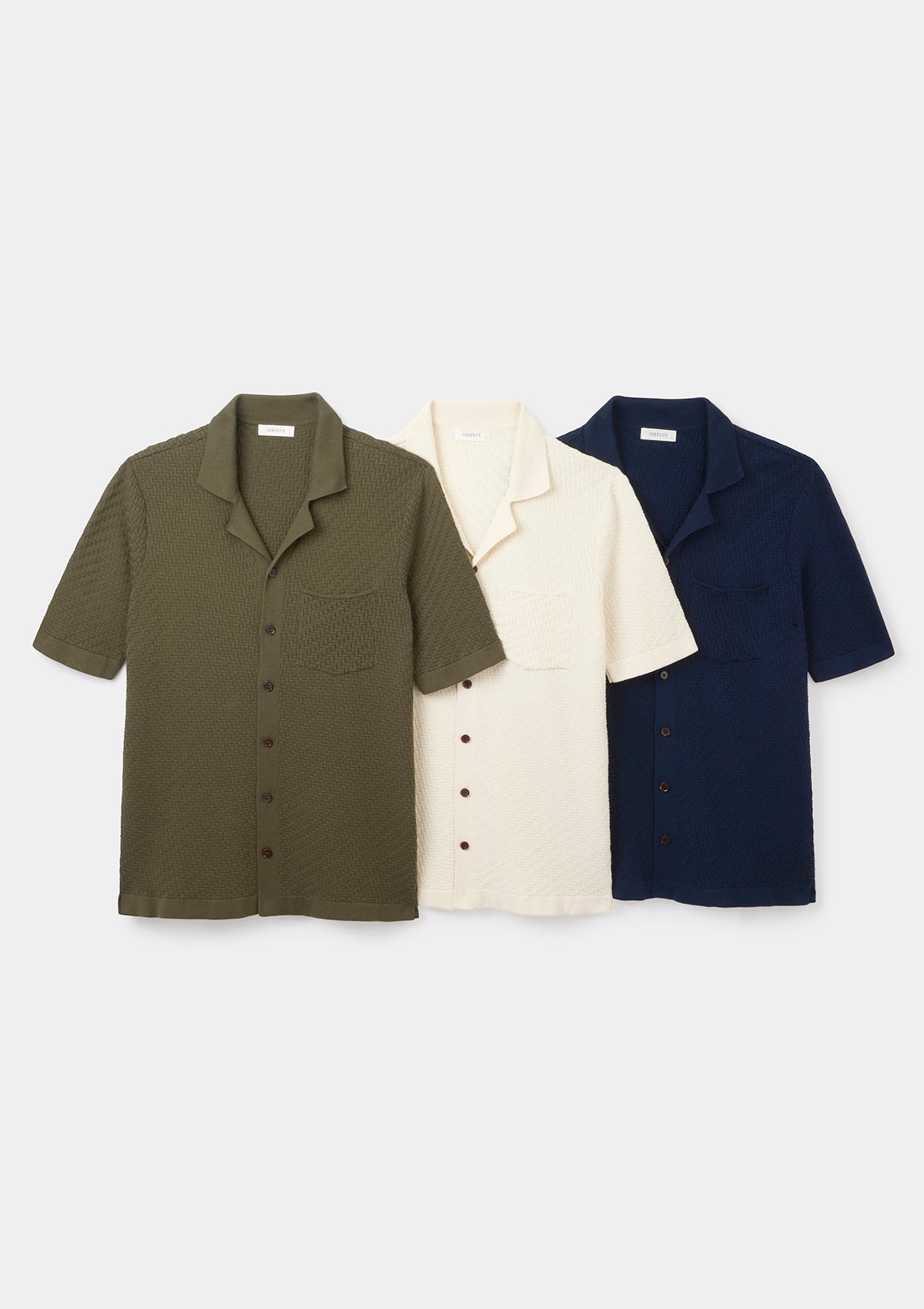 Olive Green Herringbone Knit Polo, Polo Shirts - SIRPLUS