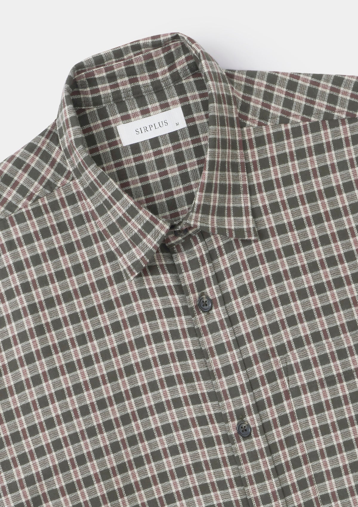 Moss and Maroon Check Flannel Shirt