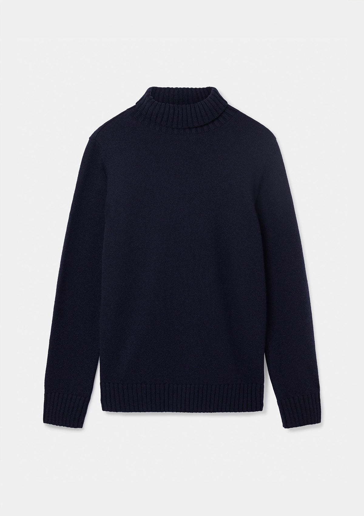 Navy Cashmere Roll Neck Jumper, Knitwear - SIRPLUS