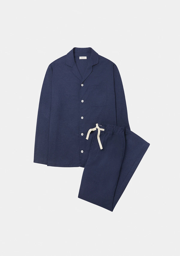 Navy Cotton Cashmere Pyjamas, Pyjamas - SIRPLUS