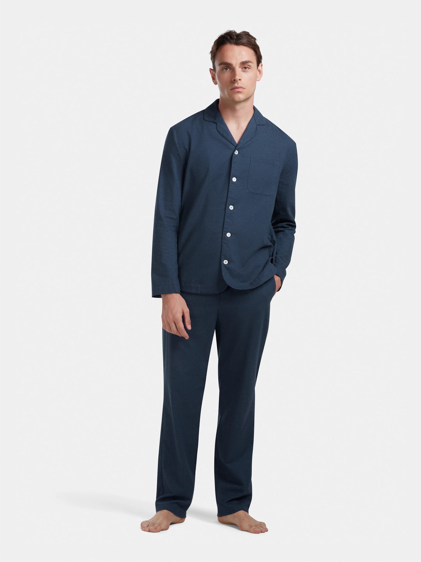 Navy Cotton Cashmere Pyjamas, Pyjamas - SIRPLUS