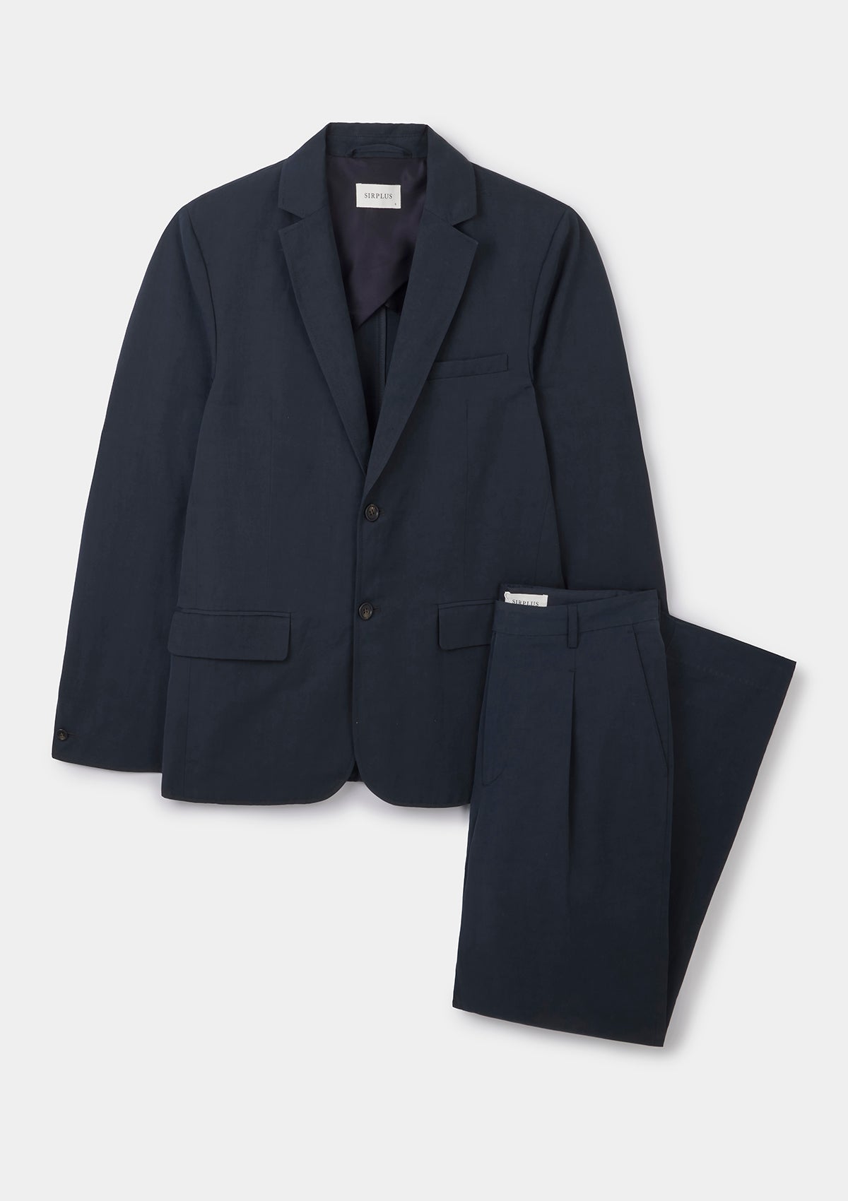 Navy Cotton Linen Tailored Blazer, Blazer - SIRPLUS