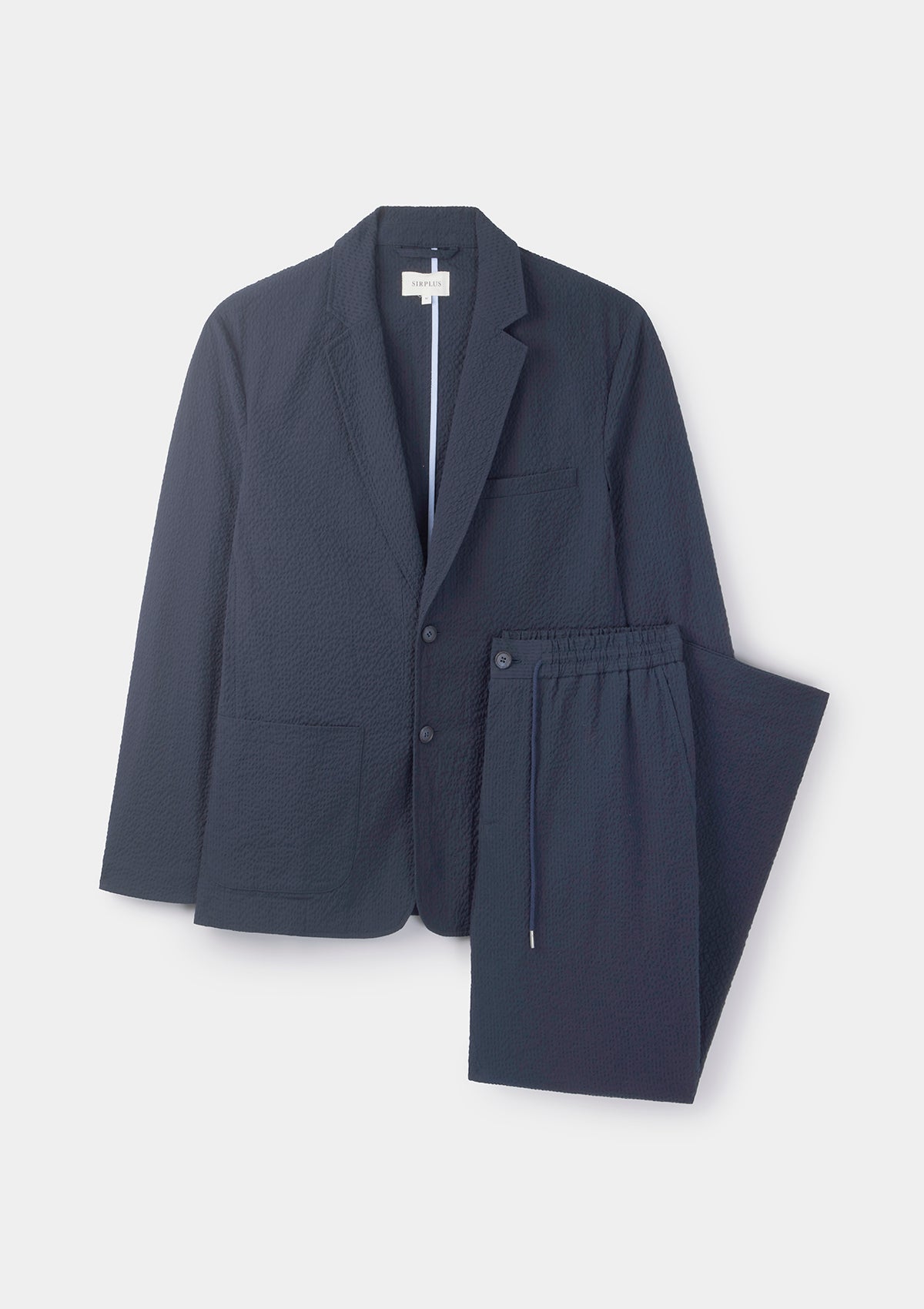 Navy Cotton Seersucker Blazer, Blazer - SIRPLUS