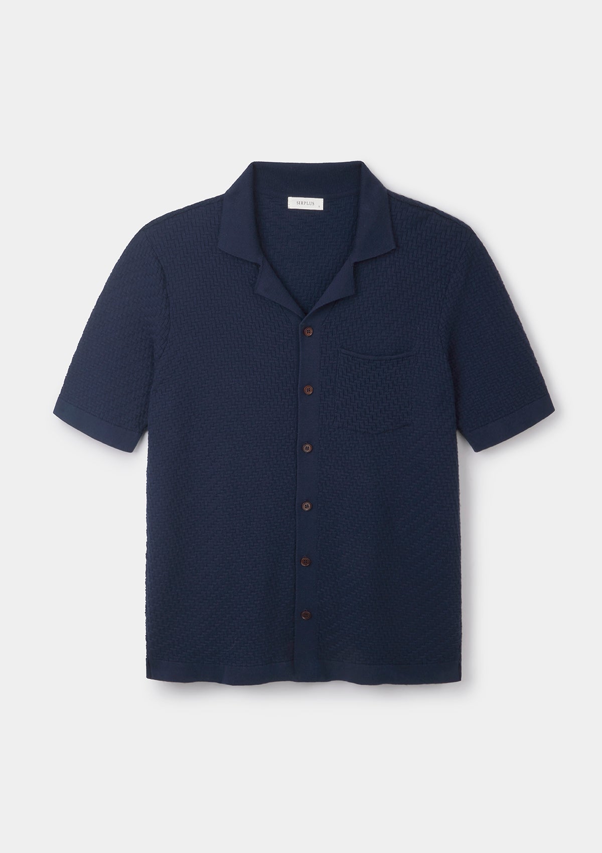 Navy Herringbone Knit Polo | SIRPLUS