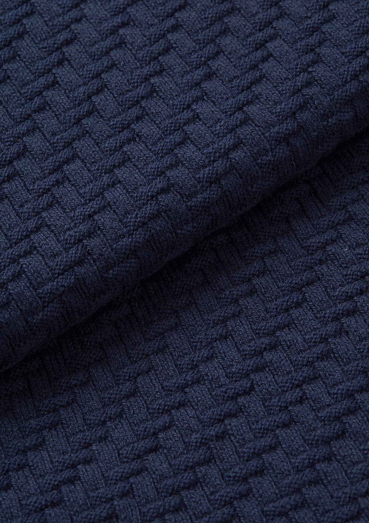 Navy Herringbone Knit Polo, Polo Shirts - SIRPLUS