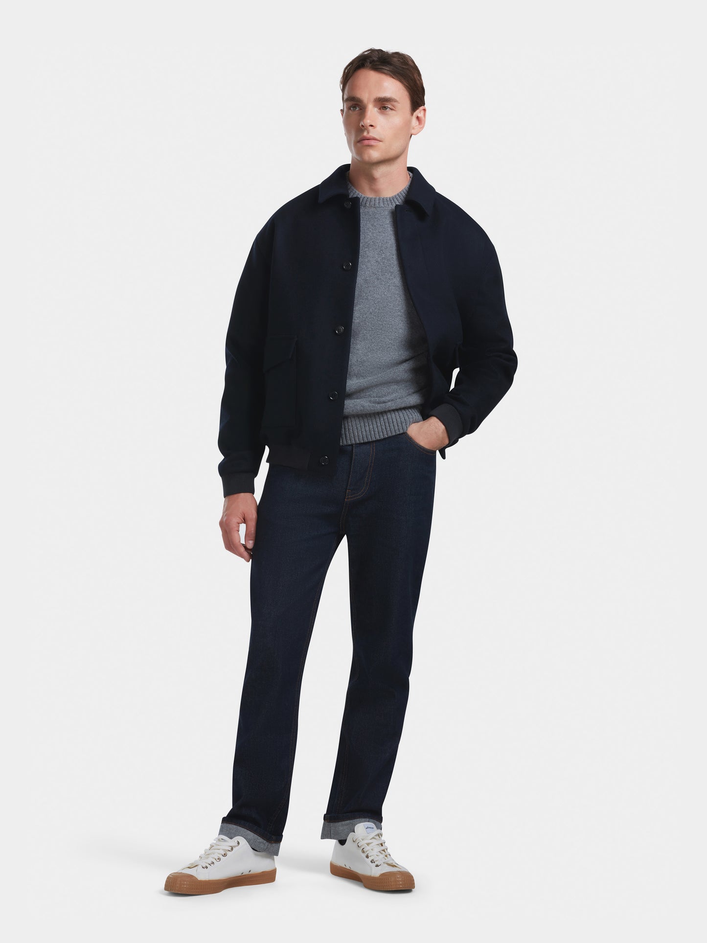 Navy Wool Flight Jacket, Bomber Jackets - SIRPLUS