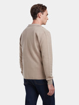 Oatmeal Merino Knit Polo Shirt, Knitwear - SIRPLUS