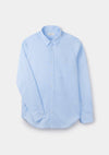 Pale Blue Cotton Linen Collared Shirt, Collar Shirts - SIRPLUS