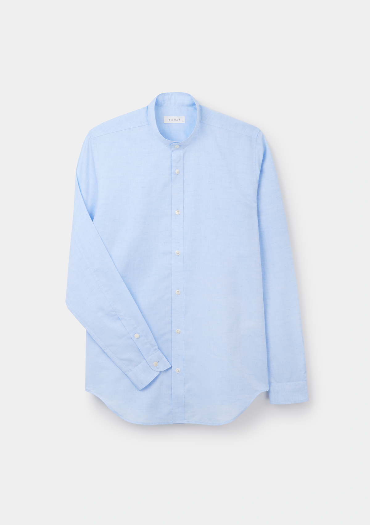 Pale Blue Cotton Linen Grandad Shirt, Grandad Shirt - SIRPLUS