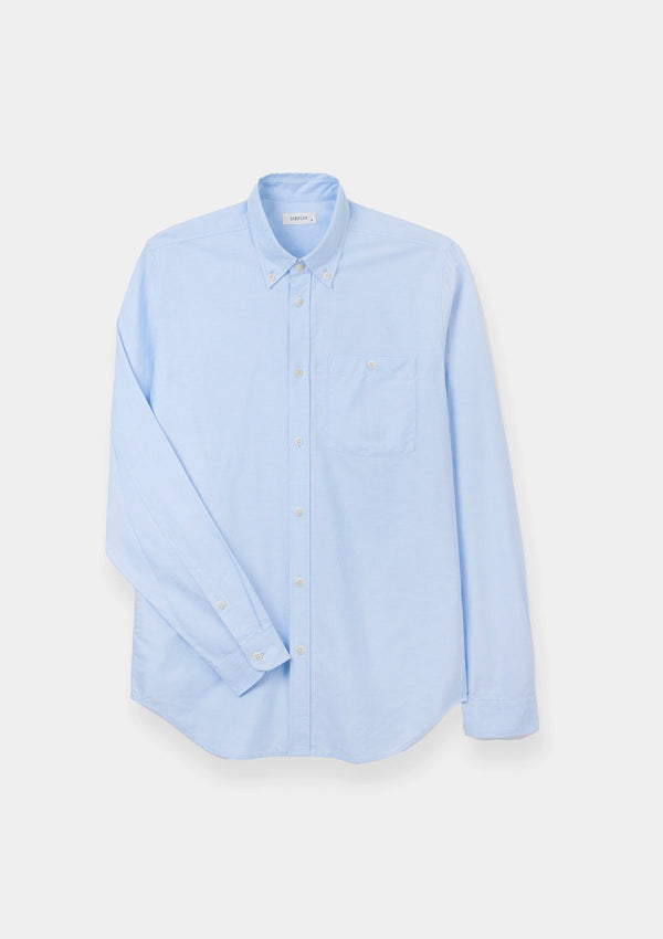 Pale Blue Oxford Button Down Shirt, Collar Shirt - SIRPLUS