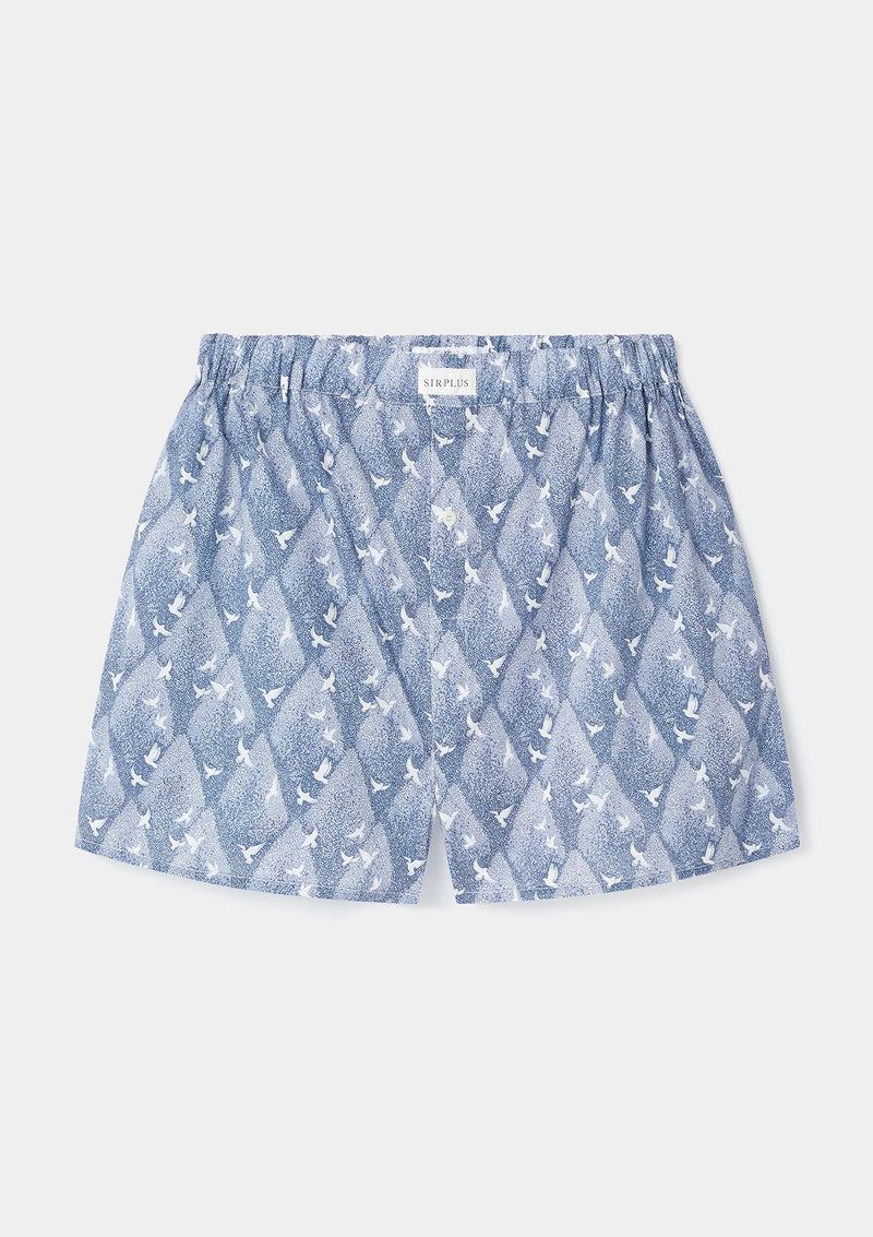Peace Park Blue Boxer Shorts - Made with Liberty Fabrics, Boxer Shorts - SIRPLUS