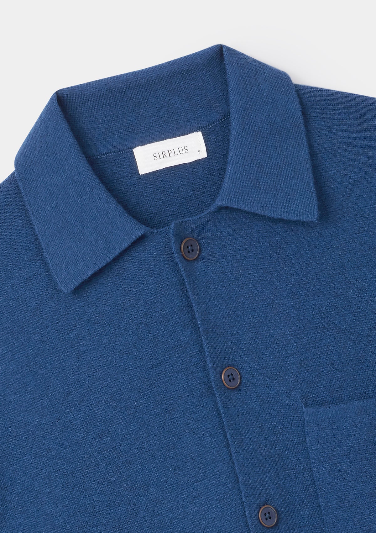 Petrol Blue Merino Knit Polo Shirt