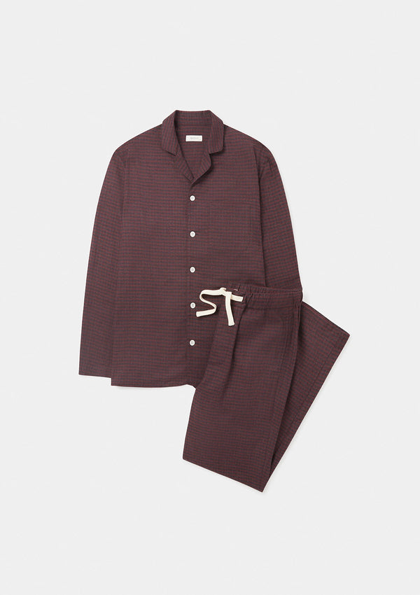 Red Check Cotton Cashmere Pyjamas, Pyjamas - SIRPLUS