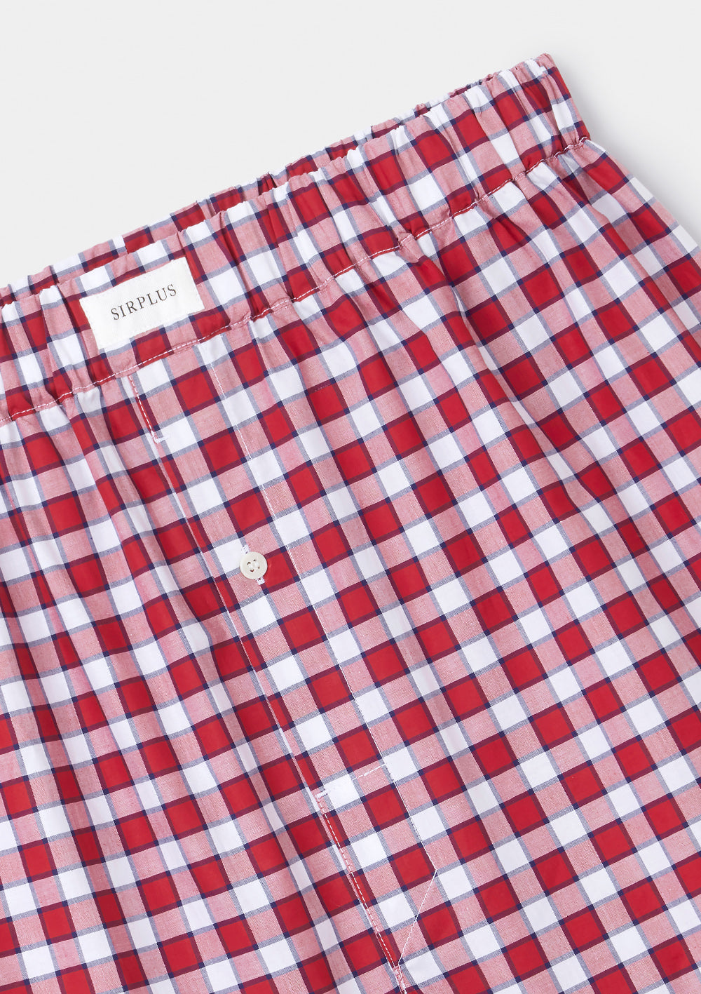 Red Picnic Check Botton Boxer Shorts