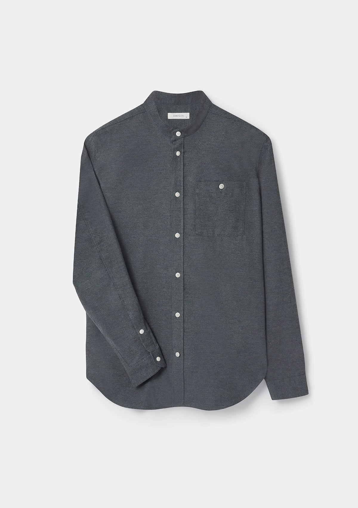 Rifle Green Cotton Cashmere Grandad Shirt, Grandad Shirt - SIRPLUS