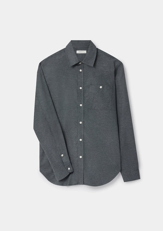 Rifle Green Cotton Cashmere Shirt, Collar Shirt - SIRPLUS