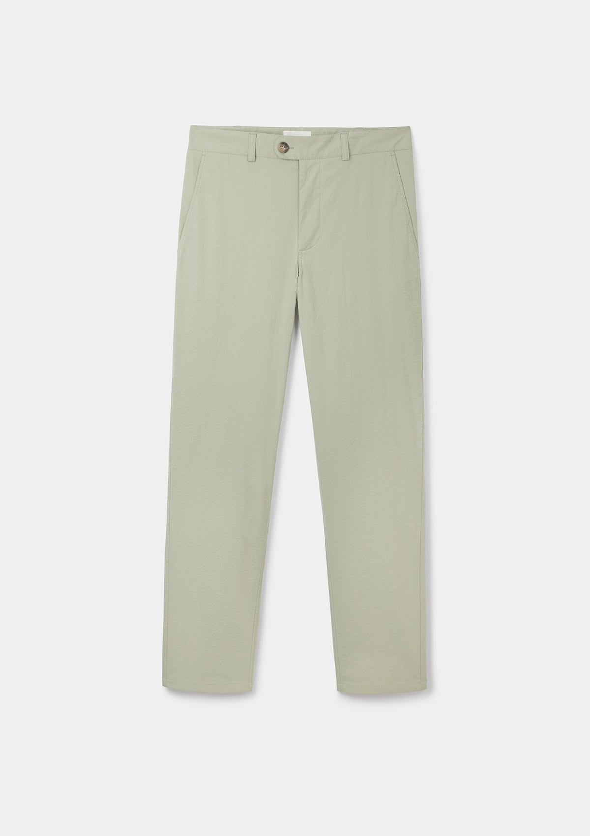 Sage Seersucker Cotton Trousers | SIRPLUS