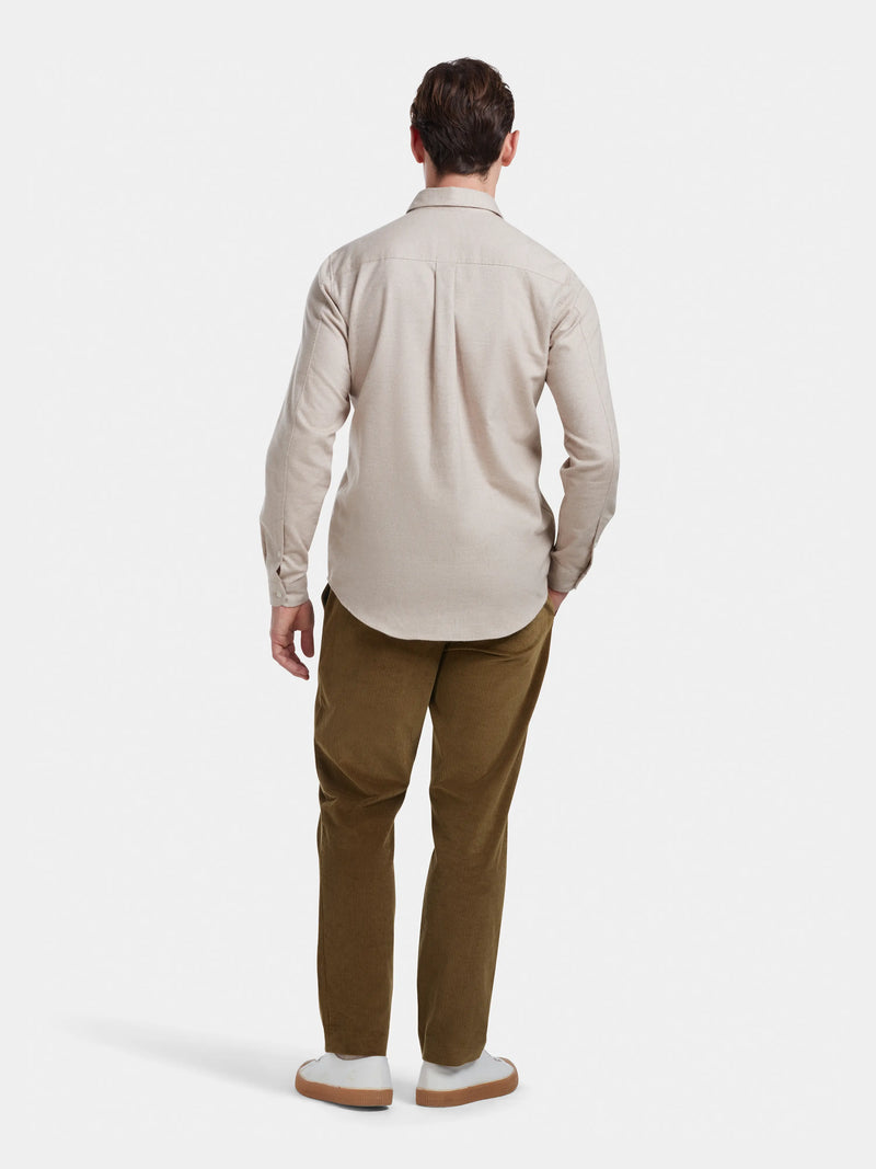 Sand Cotton Cashmere Shirt, Collar Shirt - SIRPLUS
