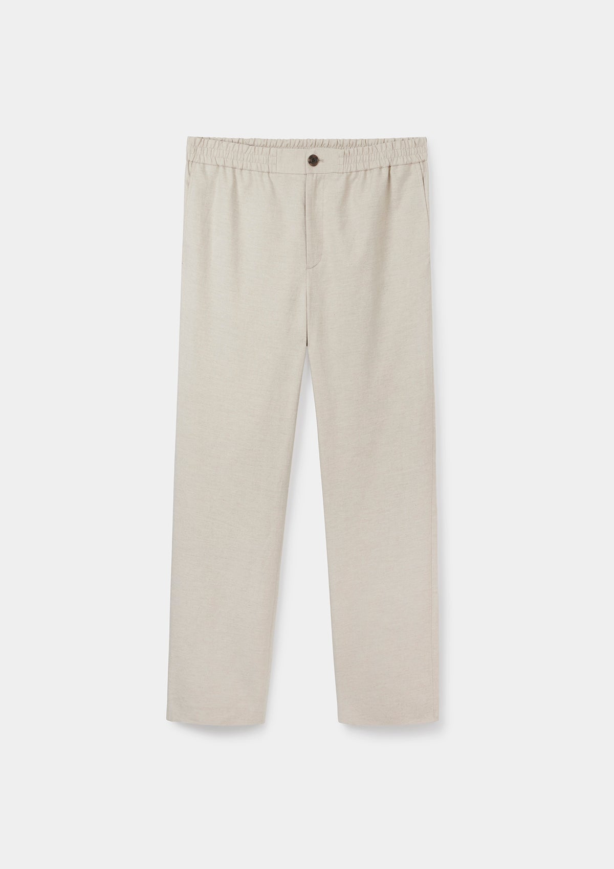 Sand Cotton Linen Drawstring Trousers, Casual Trousers - SIRPLUS