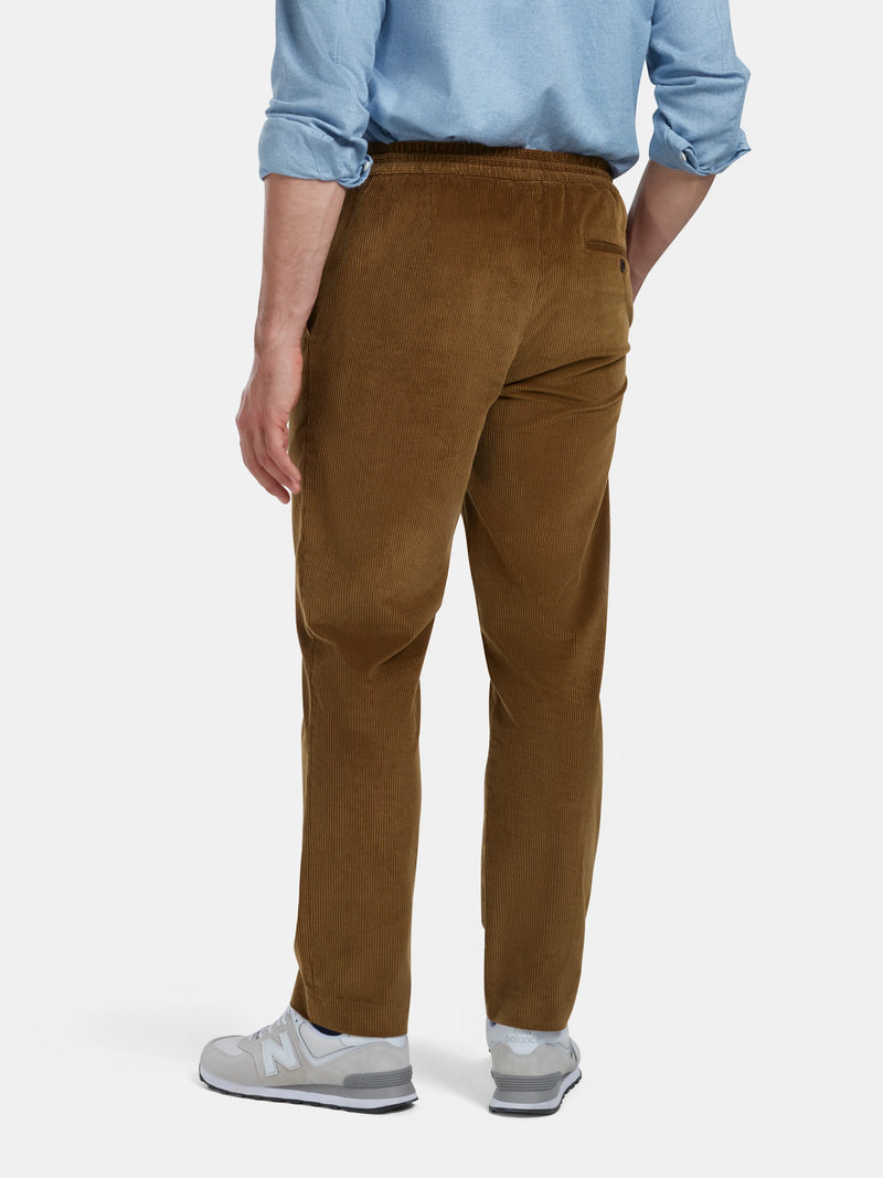Tan Cotton-Corduroy Drawstring Trousers, Drawstring Trousers - SIRPLUS