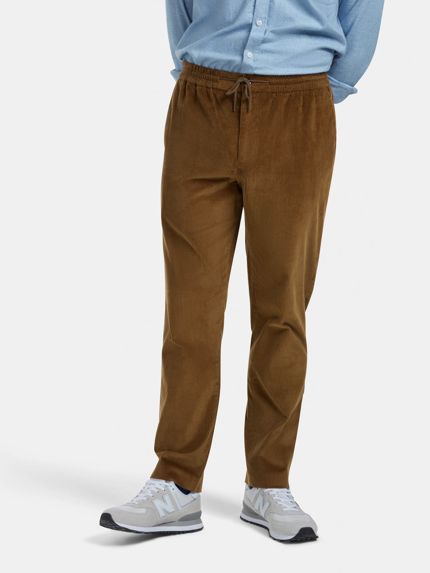 Tan Cotton-Corduroy Drawstring Trousers, Drawstring Trousers - SIRPLUS