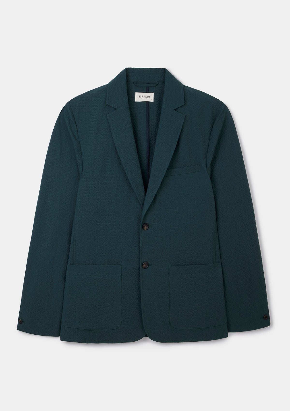 Teal Cotton Seersucker Blazer, Blazer - SIRPLUS