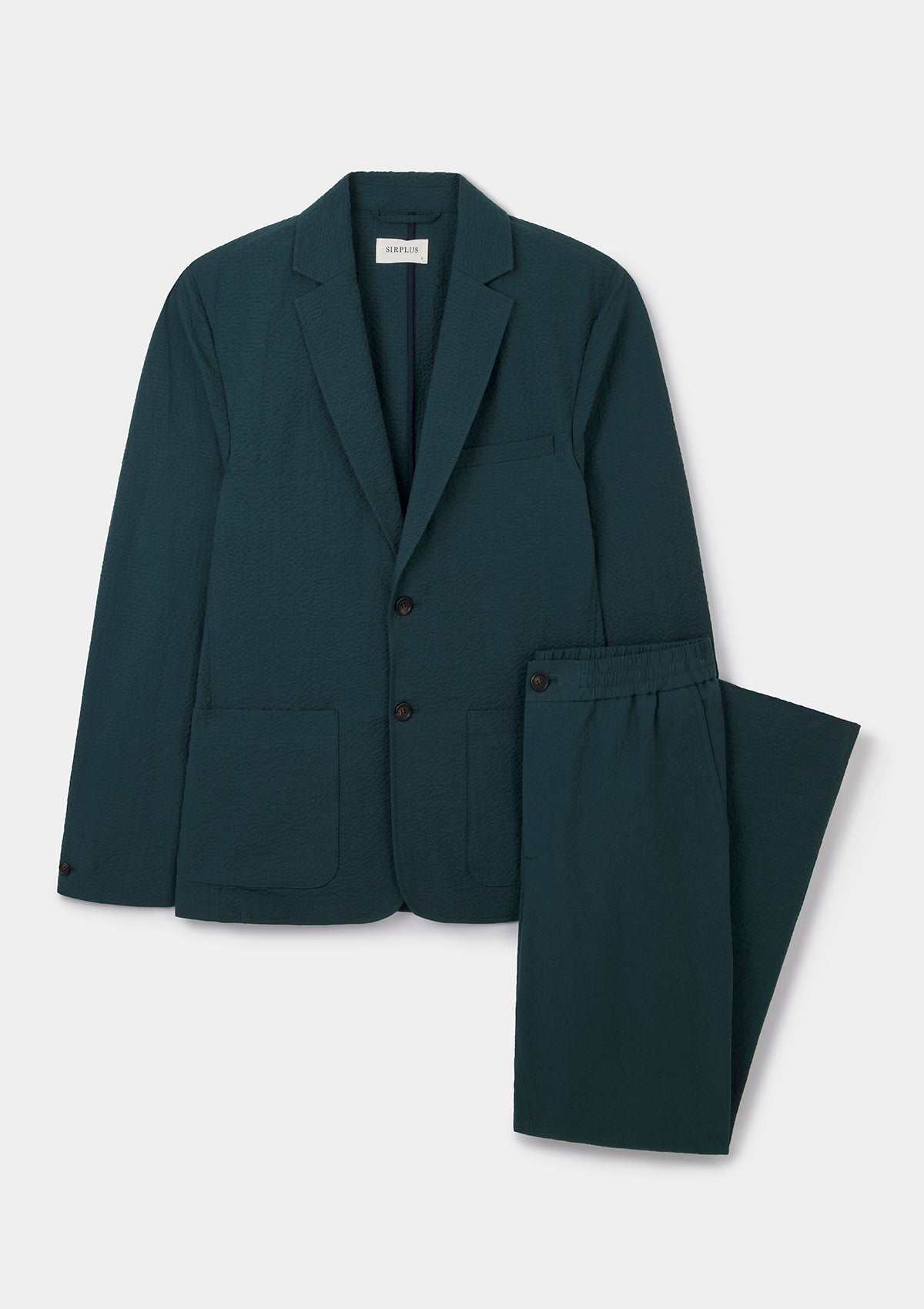 Teal Cotton Seersucker Blazer, Blazer - SIRPLUS