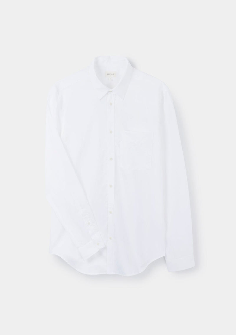 White Cotton Linen Collared Shirt, Collar Shirts - SIRPLUS