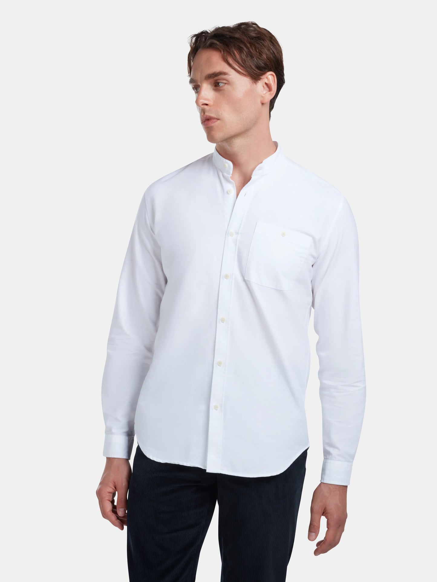 White Oxford Grandad Shirt, Grandad Shirt - SIRPLUS