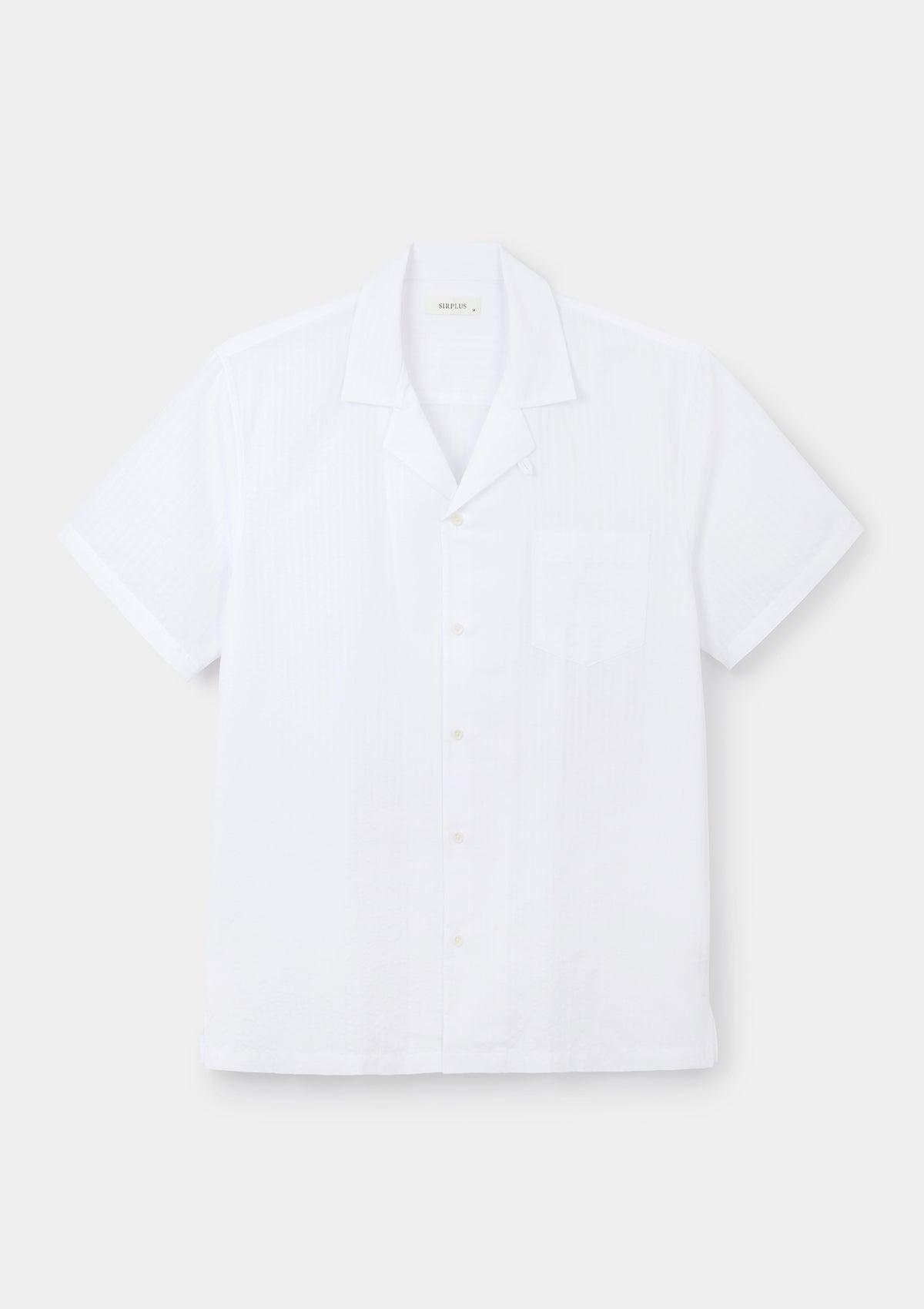 White Self Stripe Cuban Shirt, Cuban Shirt - SIRPLUS