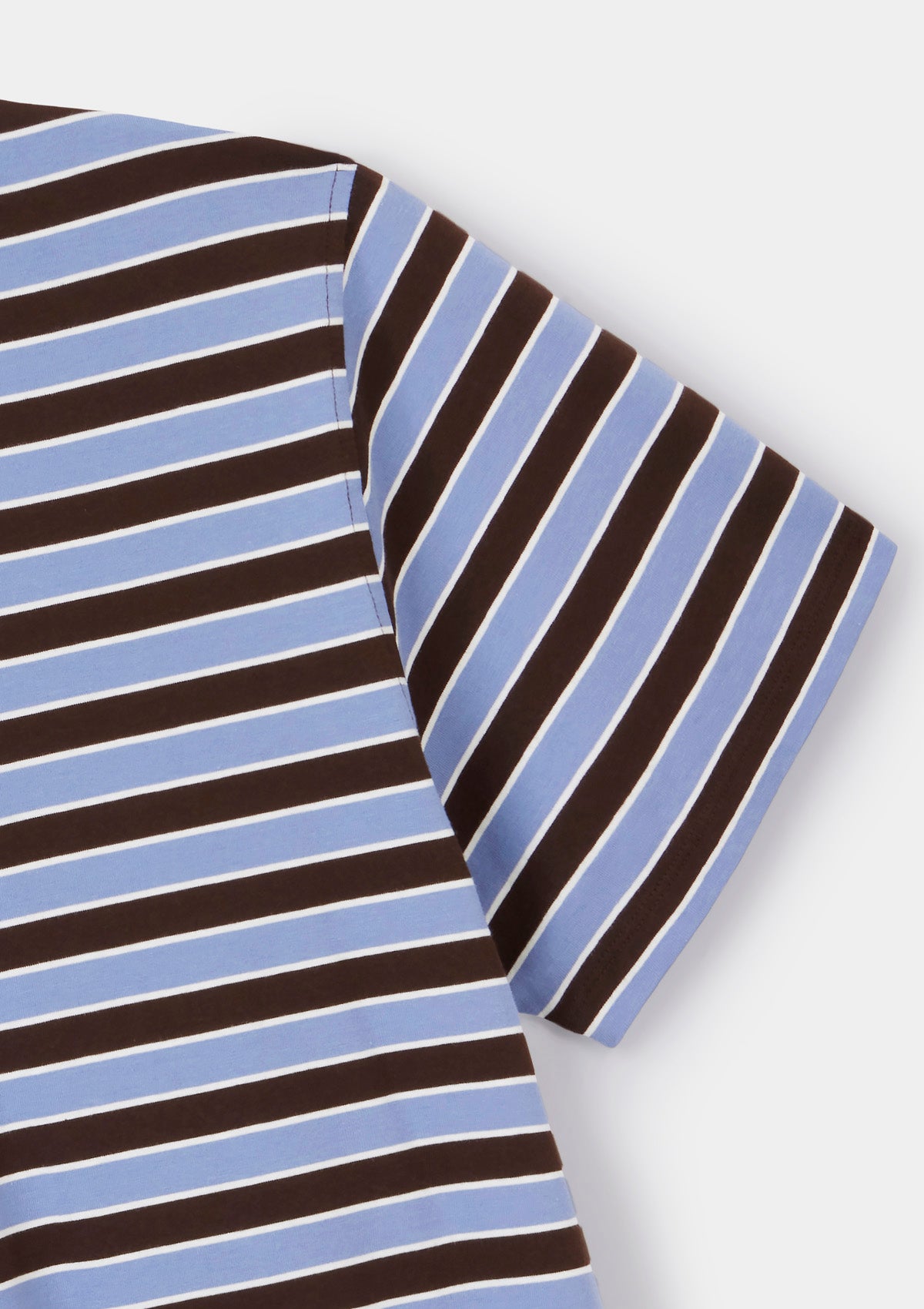 Brown & Blue Stripe Organic Cotton T-shirt, T-Shirt - SIRPLUS
