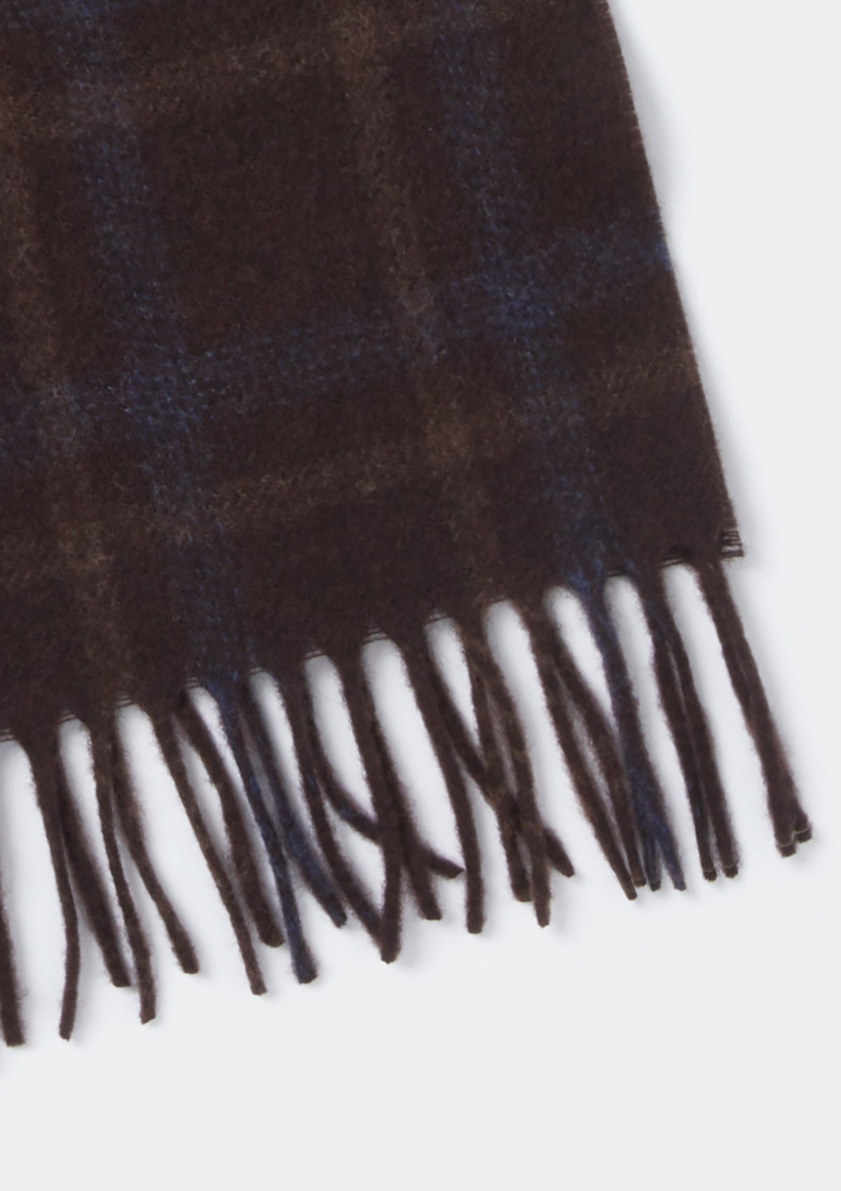 Brown Check Lambswool Scarf