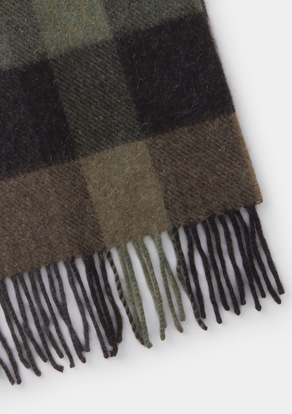 Brown & Green Tartan Cashmere Scarf