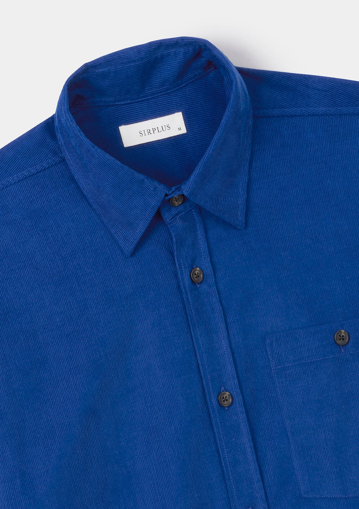 Cobalt Blue Needlecord Collared Shirt, Collar Shirt - SIRPLUS