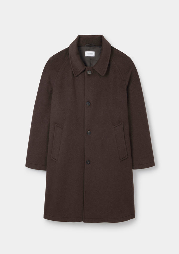 Coffee Cashmere Raglan Overcoat