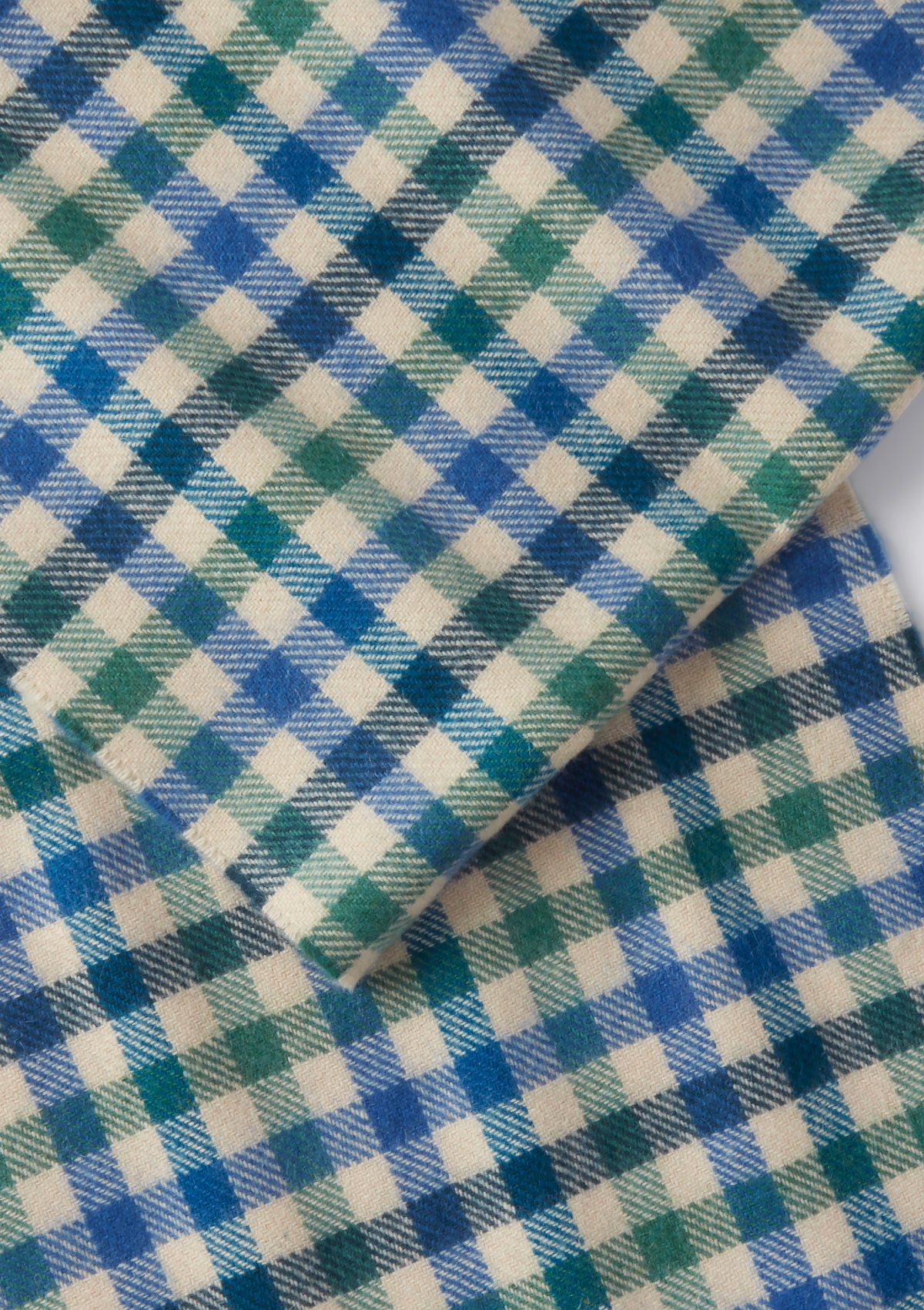 Green & Blue Check Cashmere Scarf, Scarf - SIRPLUS