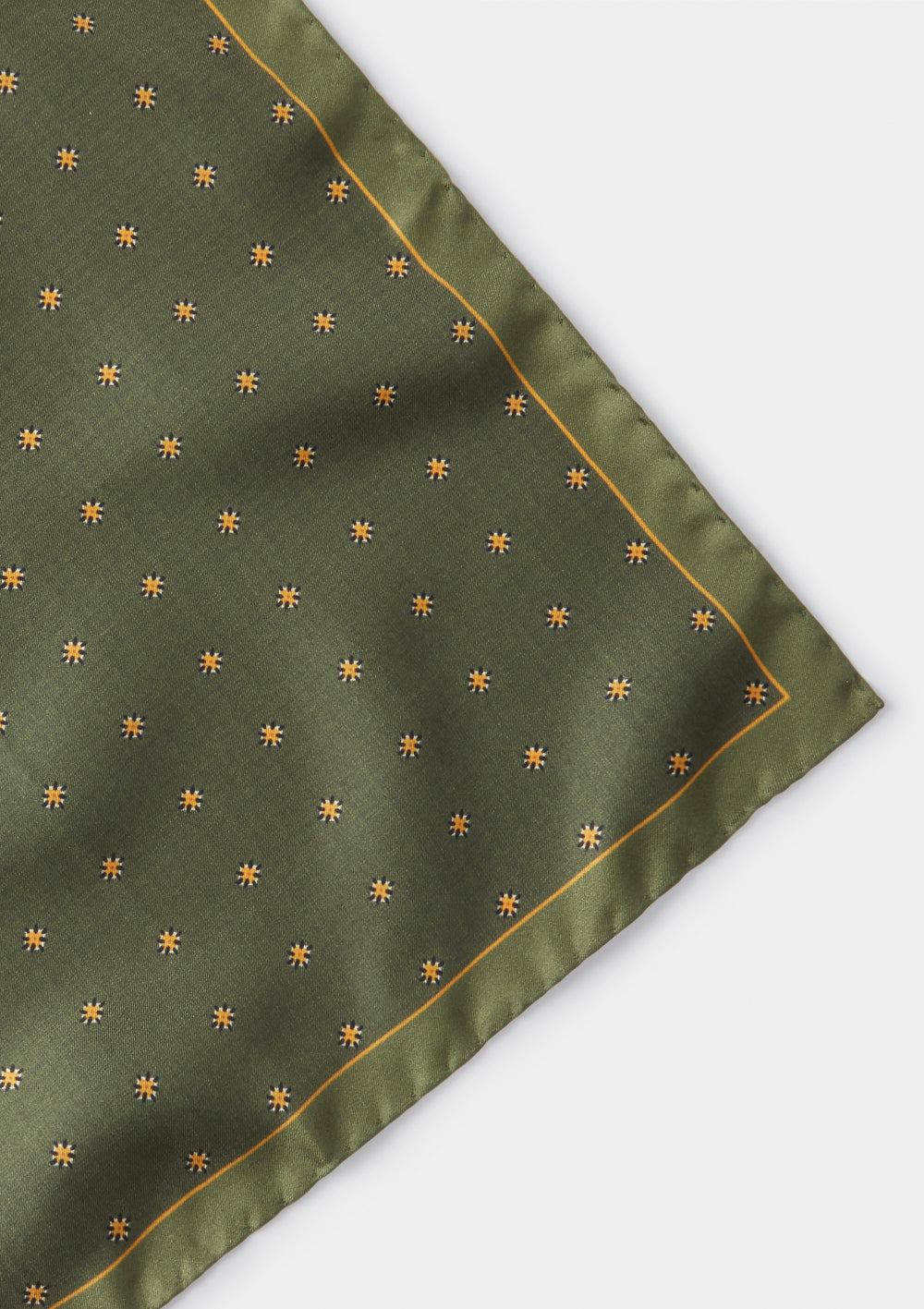 Green Daisy Silk Pocket Square