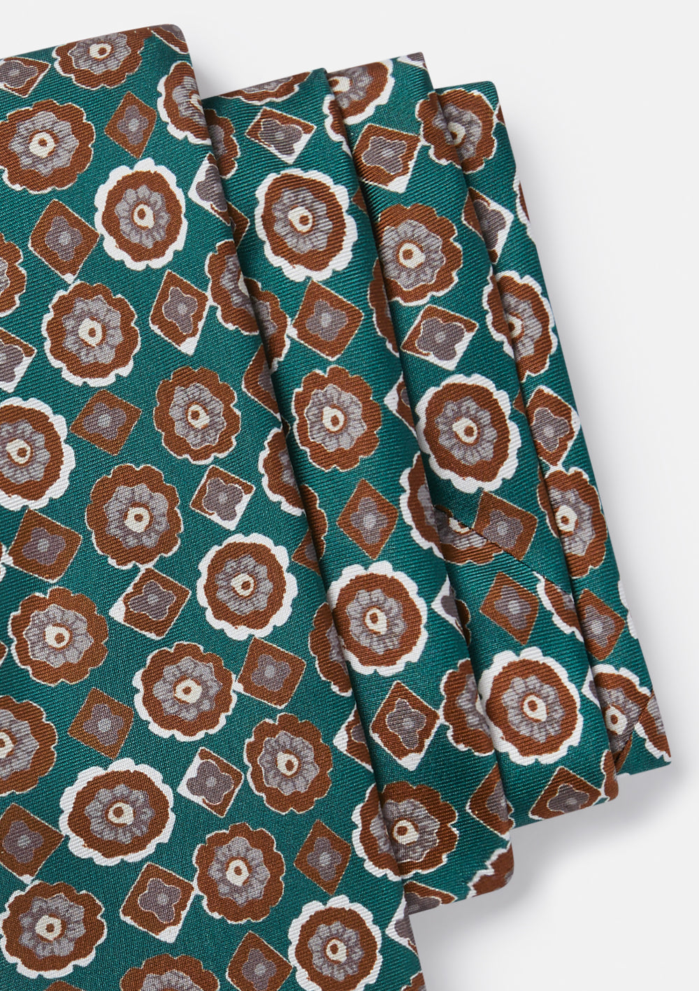 Green Floral Silk Tie