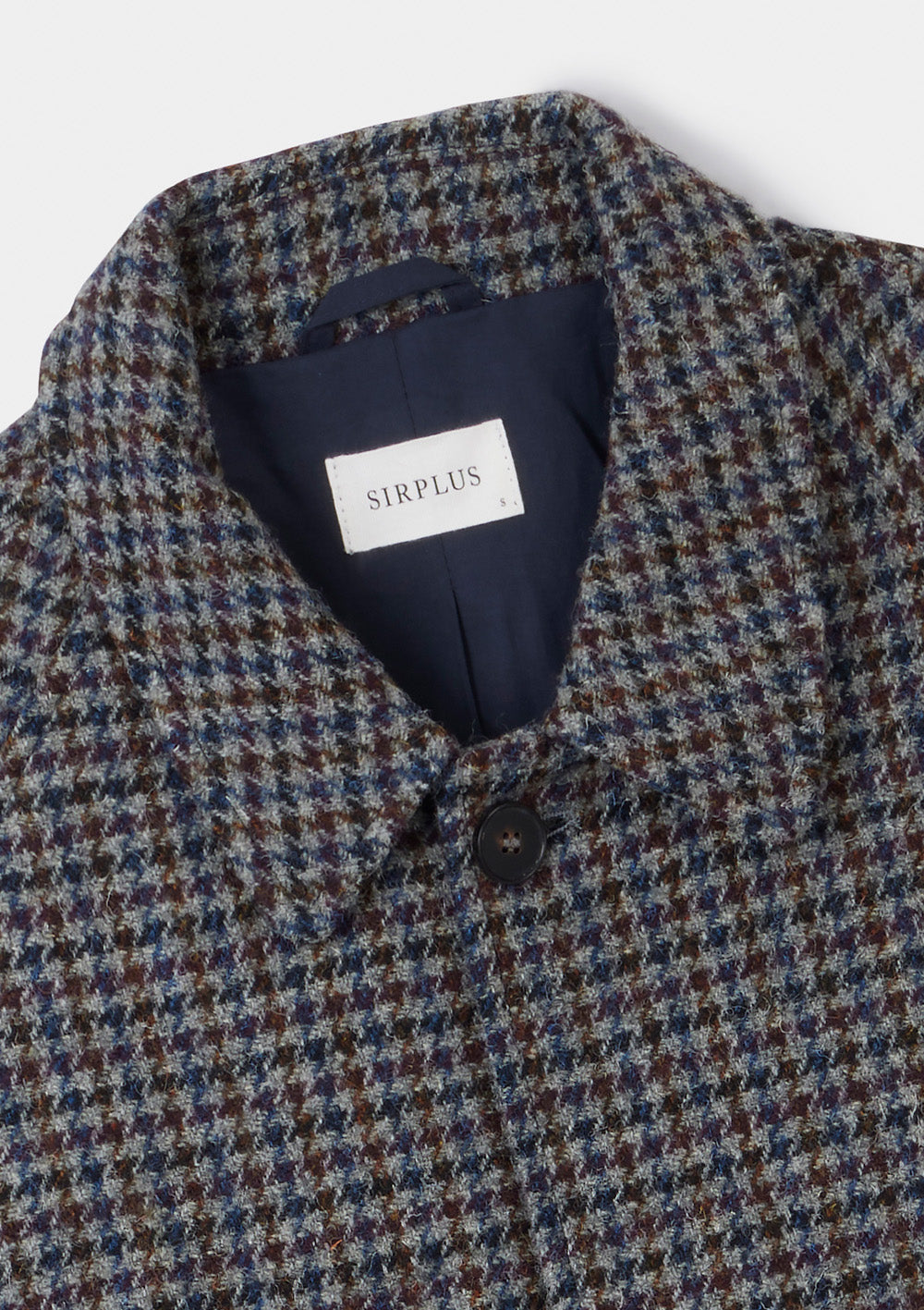 Houndstooth Check Harris Tweed Overcoat, Coat - SIRPLUS