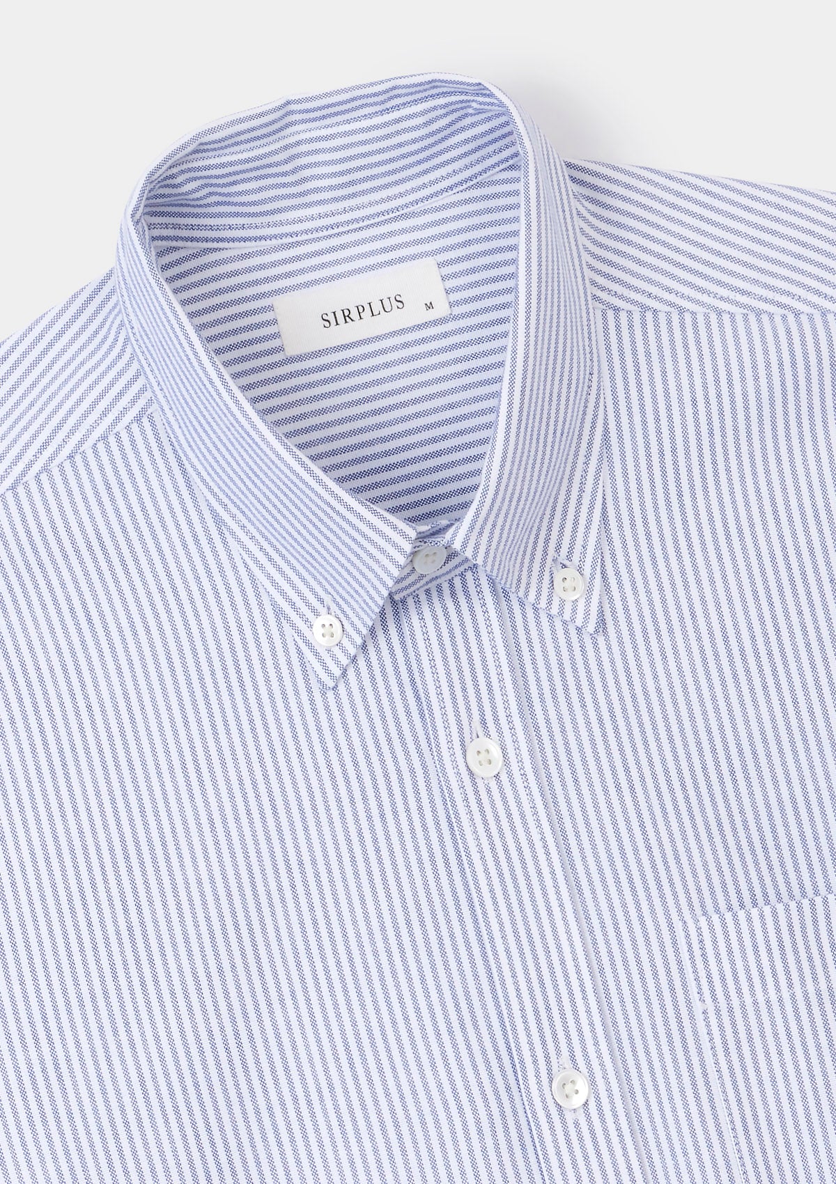 Navy & White Stripe Button-down Shirt, Collar Shirt - SIRPLUS
