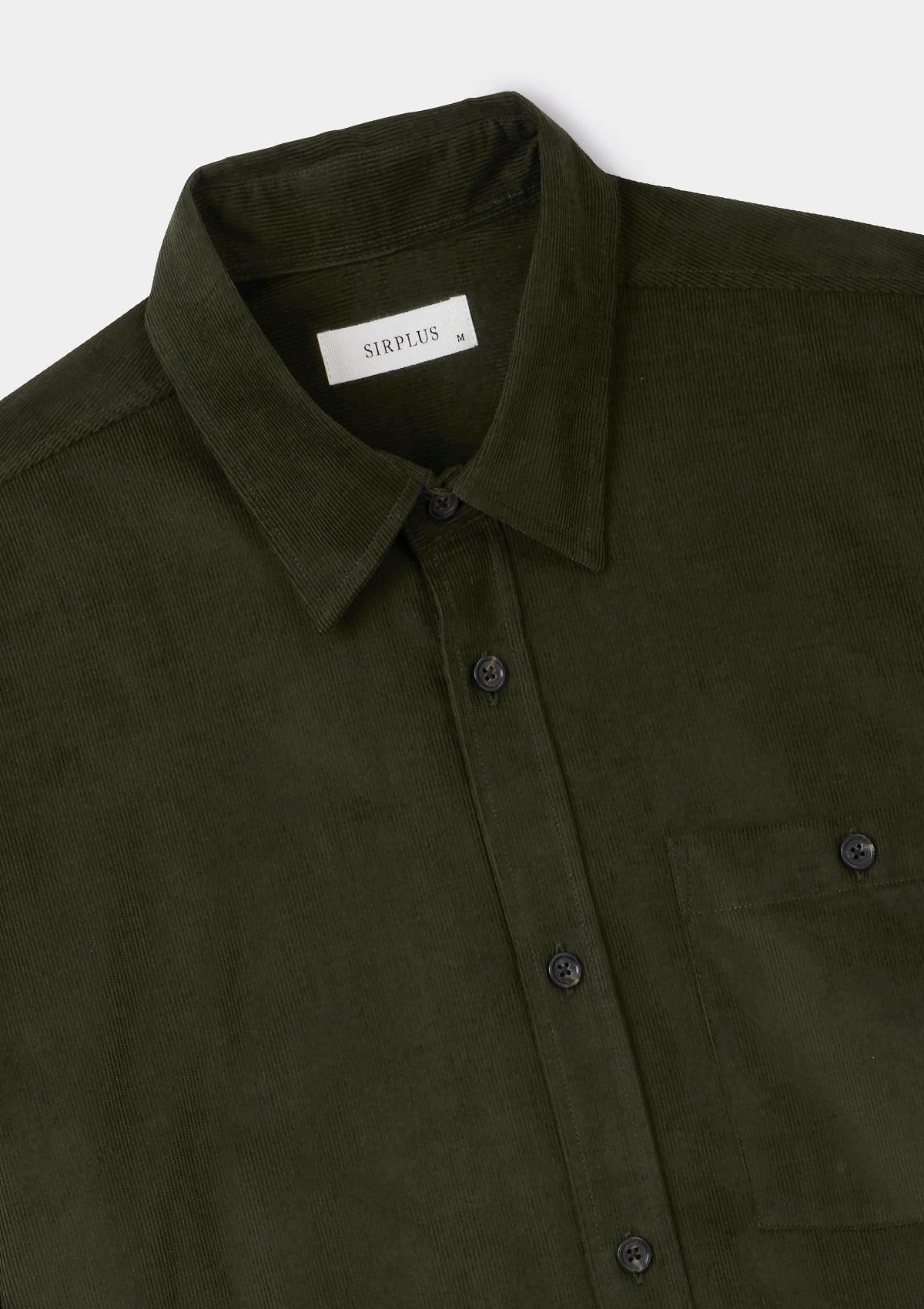 Olive Needlecord Collared Shirt, Collar Shirt - SIRPLUS