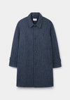 Slate Blue Herringbone Harris Tweed Overcoat, Coat - SIRPLUS