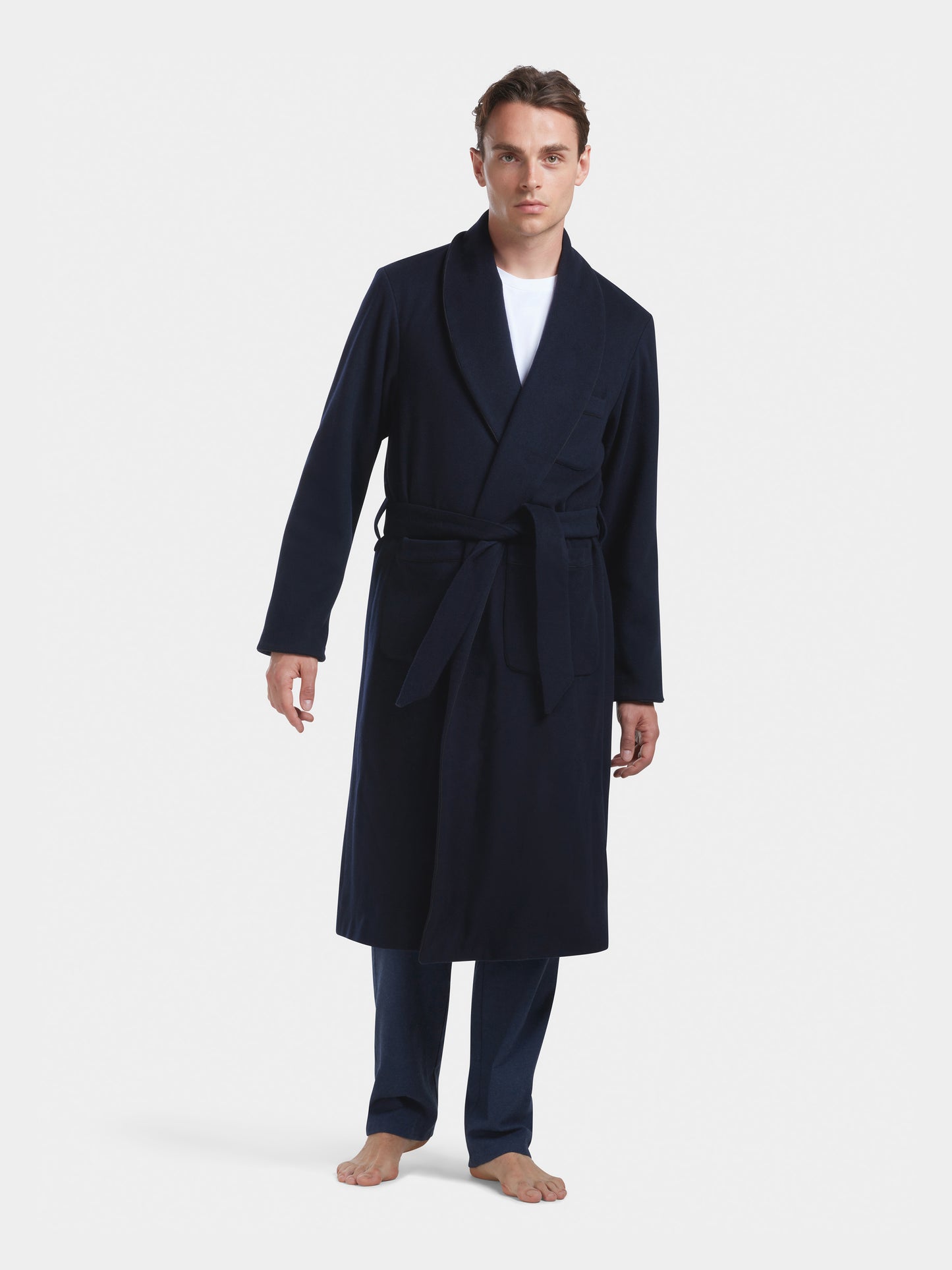 Navy Cashmere Dressing Gown