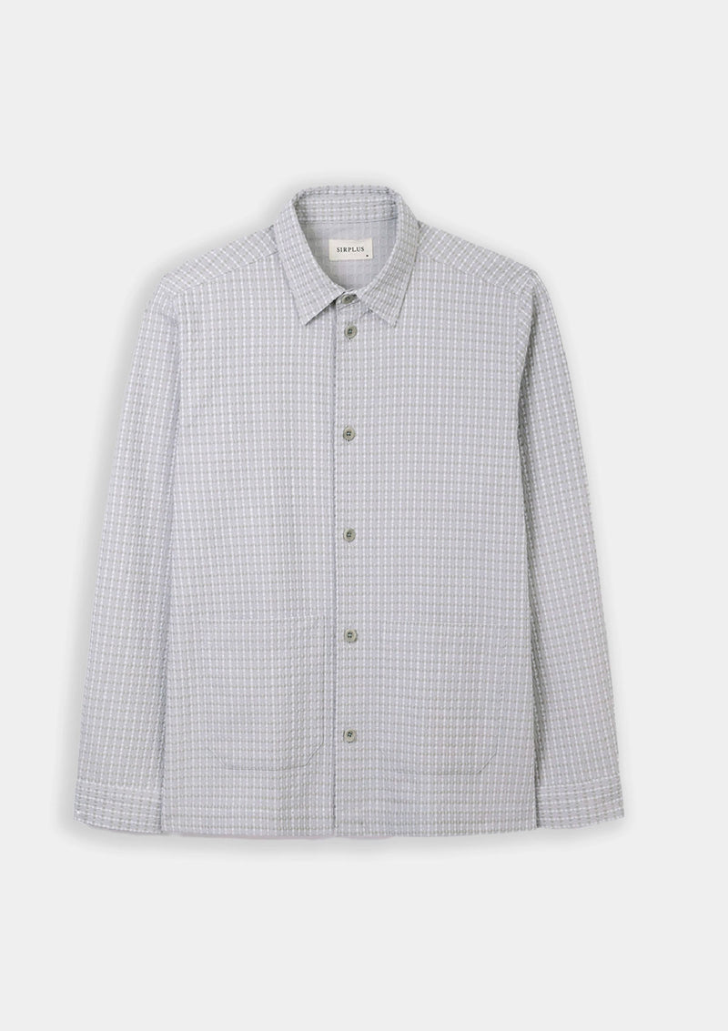 Seafoam Grey Stitch Overshirt