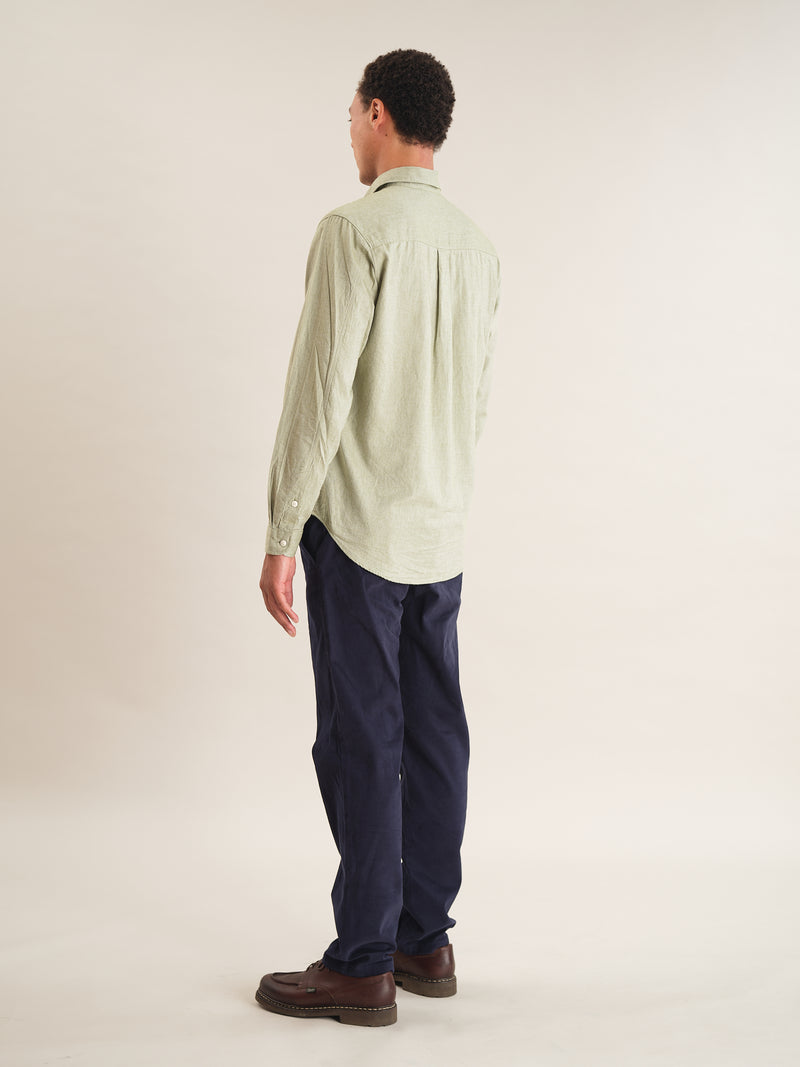 Pistachio Green Cotton Cashmere Shirt