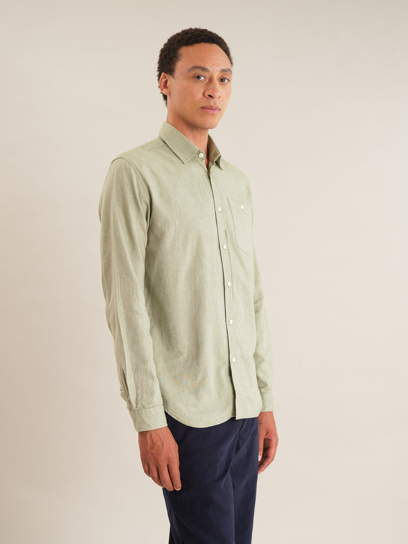 Pistachio Green Cotton Cashmere Shirt