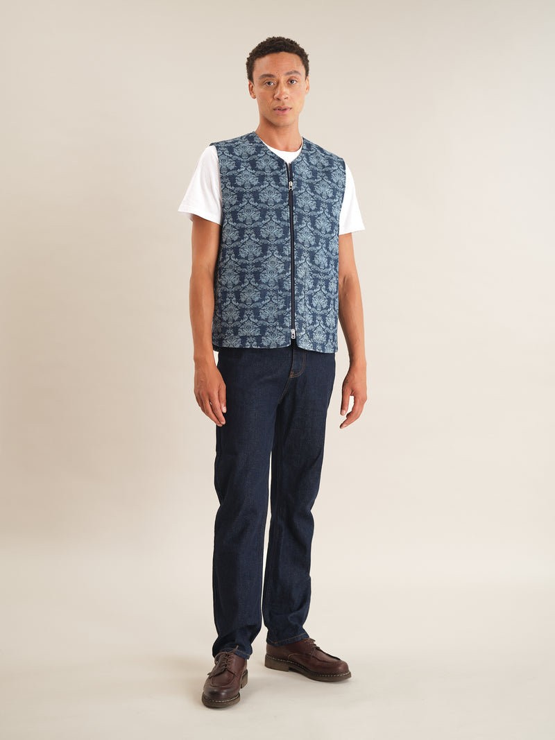 Denim Jacquard Cotton Gilet