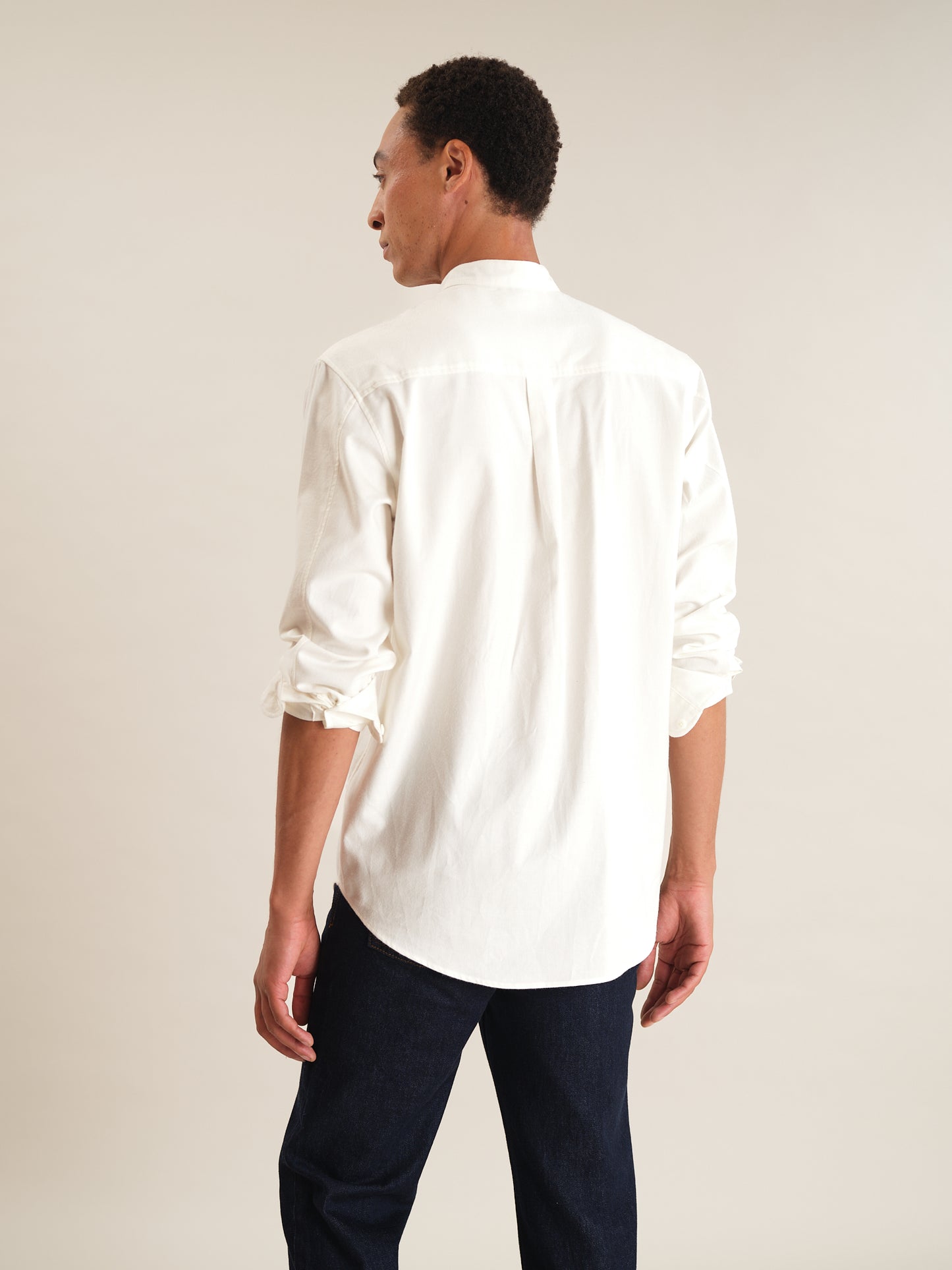 Cream Cotton Cashmere Grandad Shirt