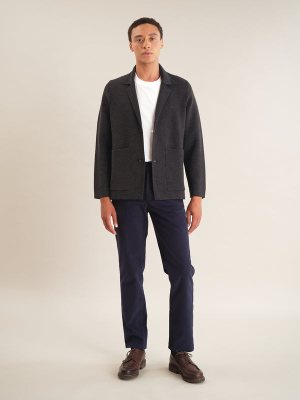 Graphite Merino Knit Blazer